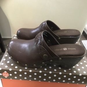Lindsey Phillips Leather Switchable Clogs - Size 7 EXCELLENT condition!